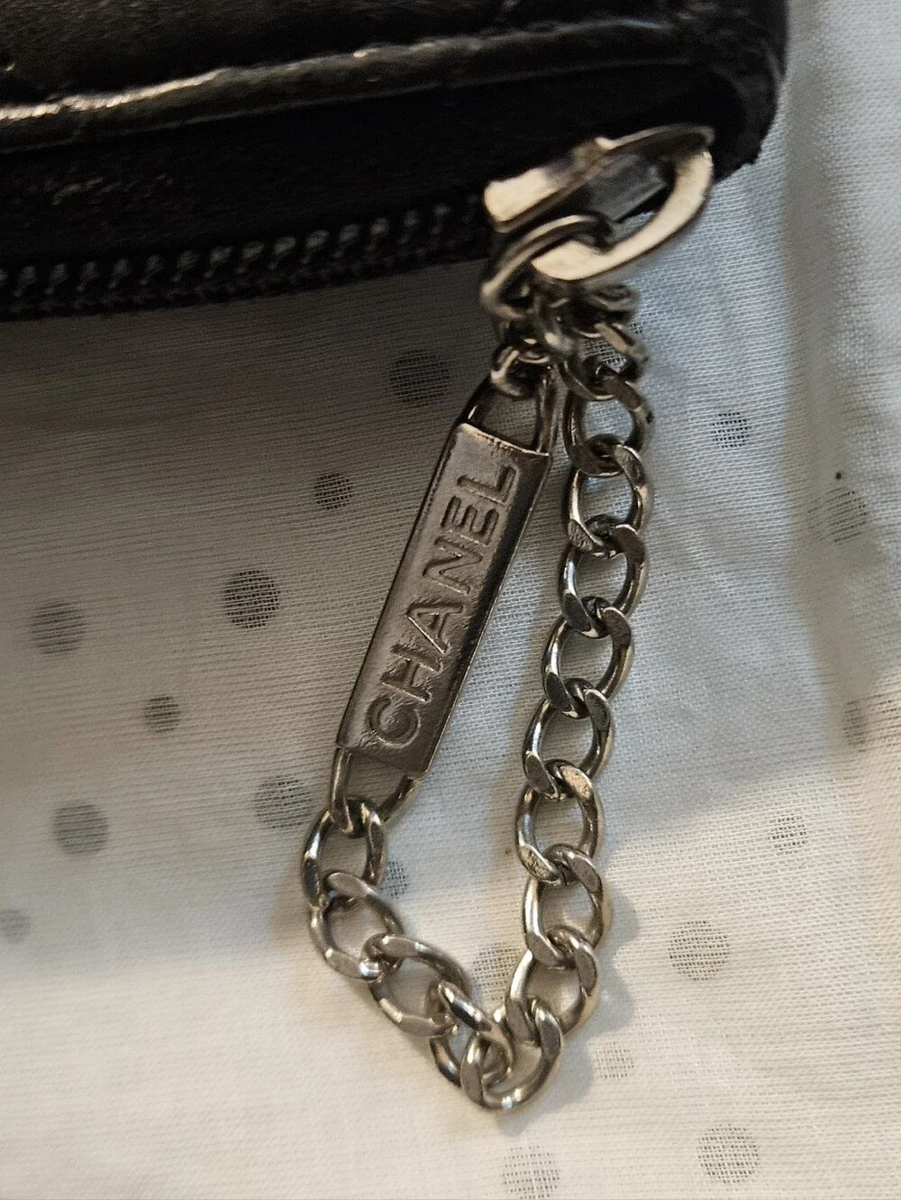 CHANEL Cambon Long Wallet Calfskin Zip Around Black x Black Pink Silver Hardware